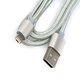 USB кабель, USB тип-A, micro-USB тип-B, Lightning, 100 см, сріблястий, 2 in 1 Прев'ю 1