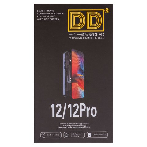 Дисплей для iPhone 12, iPhone 12 Pro, черный, с рамкой, High Copy, без ошибки, (OLED), DD-OLED OEM soft, diagnosable Превью 2