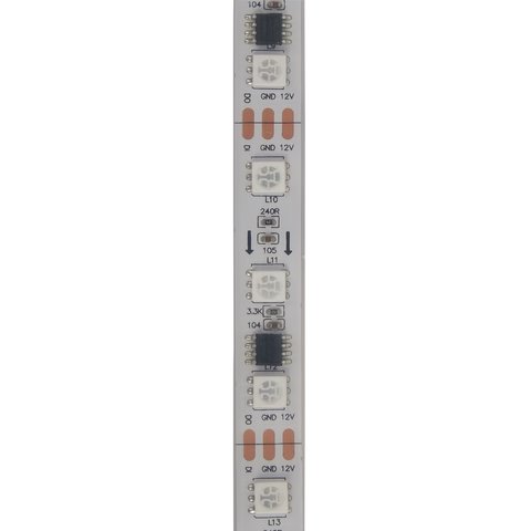 RGB LED Strip SMD5050, WS2811 (white, with controls, IP67, 12 V, 60 LEDs/m, 5 m) Preview 2