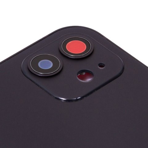 Housing compatible with iPhone 12, (black, with SIM card holders, with side buttons) Preview 1