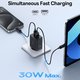 Сетевое зарядное устройство Baseus Cube, 30 Вт, Power Delivery (PD), Fast Charge, белый, 2 порта, #P10111404213-00 Превью 5