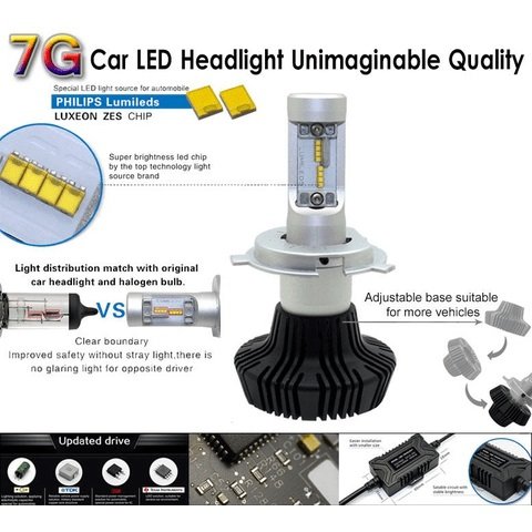 Car LED Headlamp Kit UP-7HL-9006W-4000Lm (HB4, 4000 lm, cold white) Preview 3