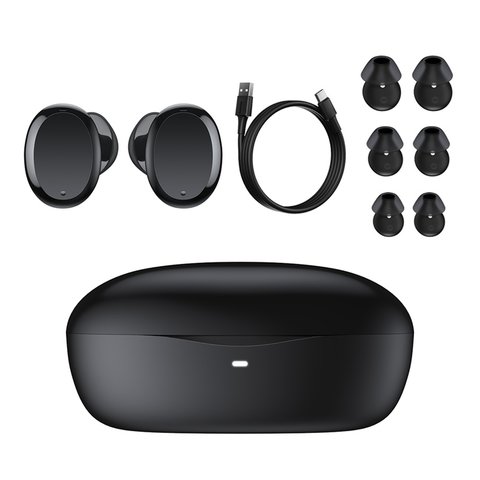 Auricular Baseus Encok W11, inalámbrica, negra, con funda de carga, con cable, #NGTW060001 Vista previa  1