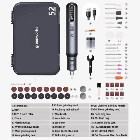 Lijadora Greenworks AGK302, 52 in 1, 80W Vista previa  5