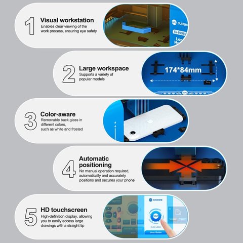 Separador láser Sunshine SS-890B Mini, para grabado, para desmontar vidrio de carcasa Vista previa  9