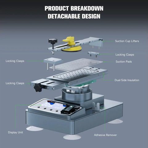 Dispositivo para despegar el módulo de pantalla Mechanic Elite One Plus, sirve para las pantallas de hasta 7", con bomba de vacío Vista previa  5