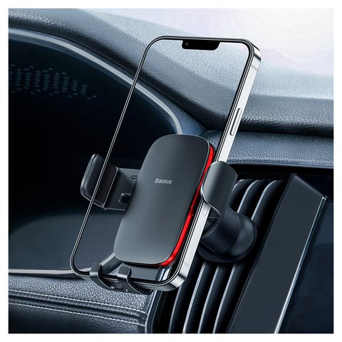 Автомобільний тримач Baseus Metal Age II, чорний, на дефлектор, #SUJS000001 Прев'ю 4
