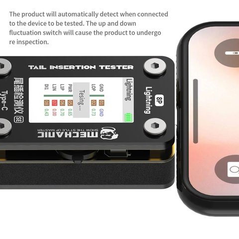 Тест-кабель для перевірки конектора зарядки Mechanic T824SE, USB тип-C, Lightning Прев'ю 4