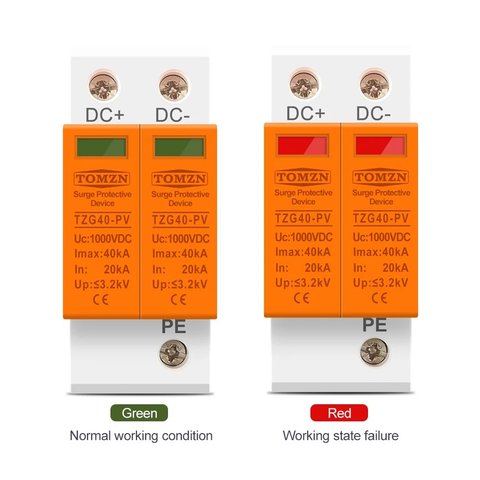 Устройства защиты от импульсных перенапряжений TOMZN TZG40-PV , 2P, 1000 В, PV Превью 5