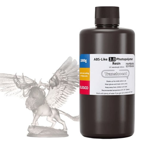Фотополимерная смола для 3D-принтера ELEGOO ABS-образная 3.0, Translucent, 1 кг Превью 2