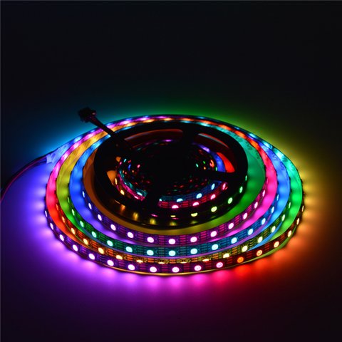 Світлодіодна стрічка RGB SMD5050, WS2813 (чорна, з управлінням, IP20, 5 В, 60 діодів/м, 1 м) Прев'ю 2
